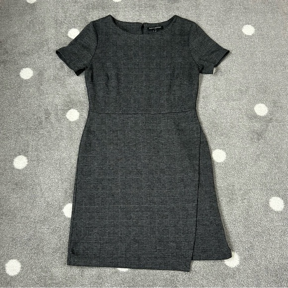 Banana Republic Novelty plaid knot wrap sheath dress - Picture 2 of 13